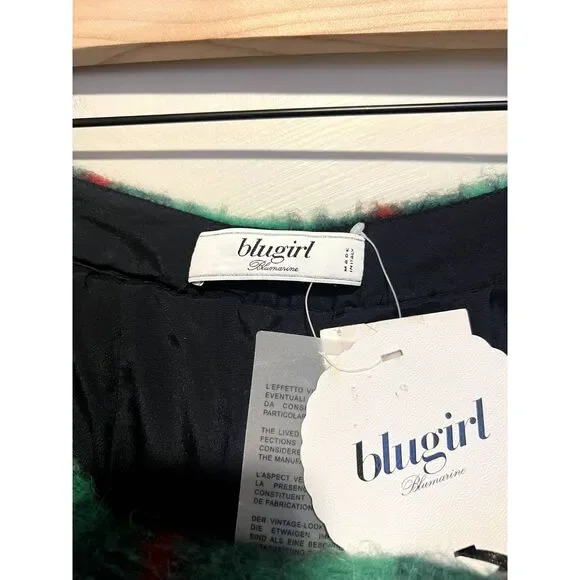 NWT Blugirl Blumarine Plaid Mohair Wool Blend Pleated Midi Preppy Skirt M - Picture 8 of 14